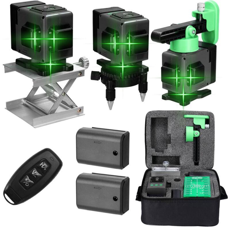 Mini niveau laser multifonctionnel 12 lignes, machine auto-nivelante 3°, outil de nivellement de batterie au lithium rechargeable par usb avec lignes