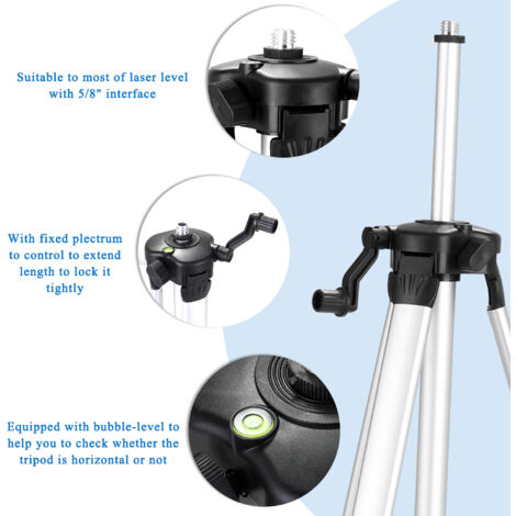 Mini niveau laser multifonctionnel à 12 lignes, lumière verte, autonivelant à 3°, rechargeable par USB avec batterie lithium et trépied de 1,2 m.