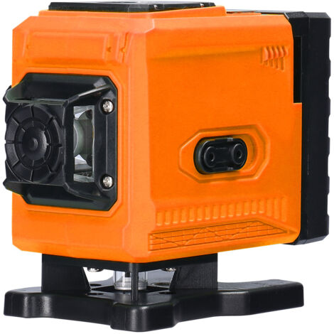 Mini niveau multifonction 12 lignes, niveau laser, avec télécommande et sac de rangement, 1 pile, orange