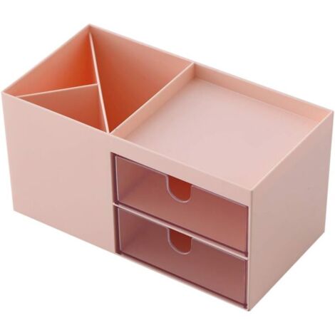 Mini organizador de oficina, portalápices, estuche para lápices y brochas de maquillaje (rosa)