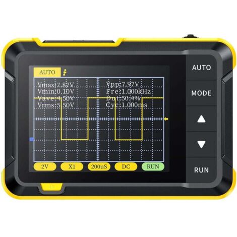 Mini osciloscopio digital portátil FNIRSI DSO152 de 2,5 MSa/s, 200 KHz de ancho de banda analógico, 800 VPP con salida PWM (versión estándar)
