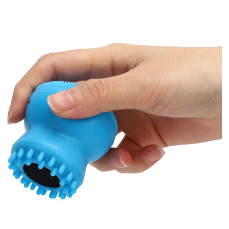 Mini outil de bain en caoutchouc en forme de pieuvre pour chat, masseur de bain pour chien, brosse de bain pour animaux (bleu)