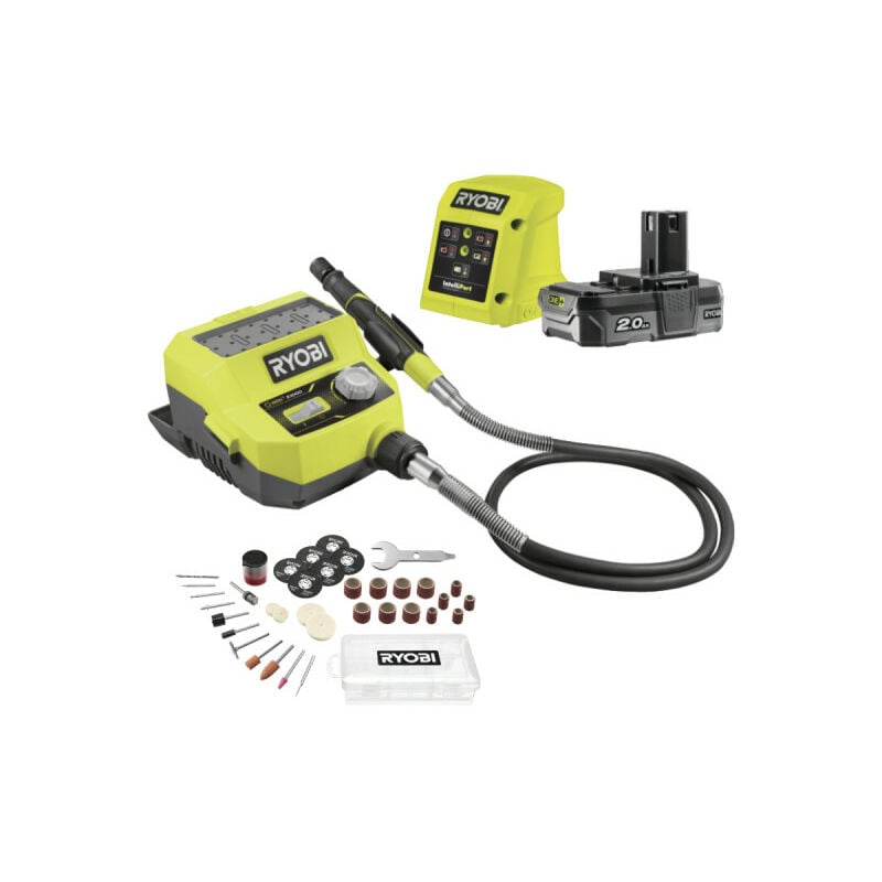 Mini-outil multifonction - RRTS18-120GA35 - 18V One+ - 1 batterie 2.0Ah - 1 chargeur - 4 000-35 000 tr/min - 35 accessoires - Ryobi