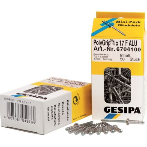 Mini-Pack remachePolyGrip Alu/ Acero 3,2 x 11 Gesipa