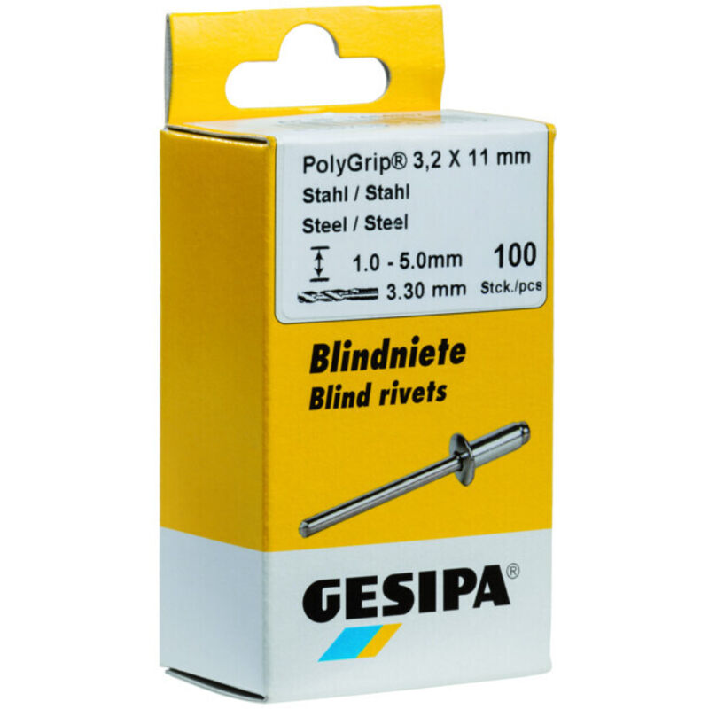 1464830 Rivet aveugle (ø x l) 3.2 mm x 11 mm acier inoxydable acier inoxydable 75 pc(s) - Gesipa