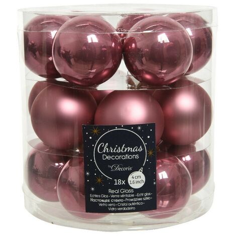 Mini palline in vetro da appendere. Set di 18