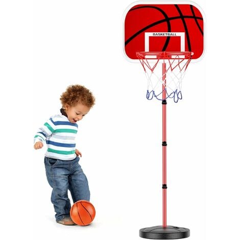 Toboggan enfant panier basket 2 à 6 ans usage intérieur extérieur dim. 146L  x 68l x 68H cm balle + pompe incluses HDPE bleu blanc - La Poste