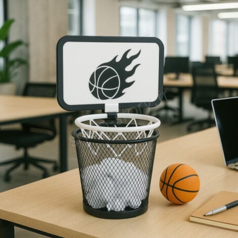 SHOP-STORY Mini Panier de Basket pour Bureau ou Chambre à Clipser sur Poubelle Jeu Amusant avec Ballon