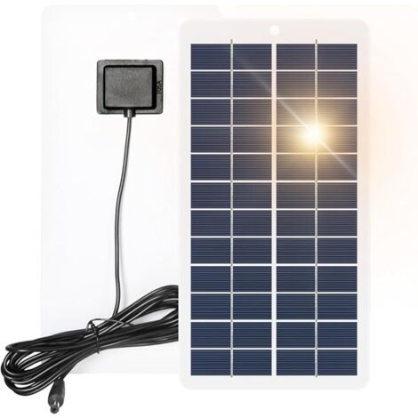 Mini Panneau Solaire 10W Polycristallin Portable - Chargeur 12V pour Balcon de Jardin Extérieur, Lumière Solaire de Passerelle (Connecteur DC5.5)