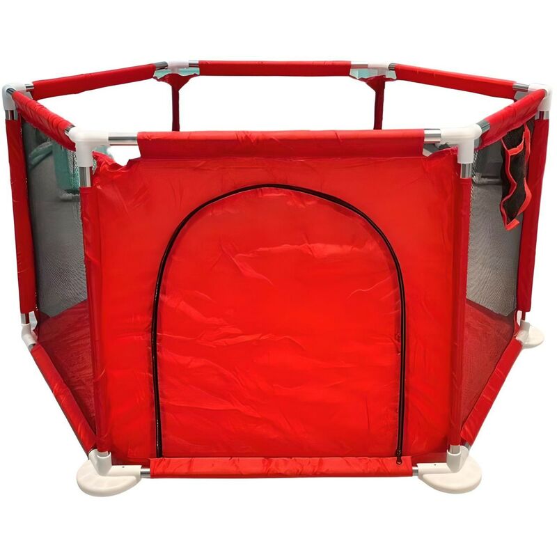 KING OF DREAMS Mini parc pour b&eacute;b&eacute; diam&egrave;tre 150 cm rouge avec barri&egrave;re