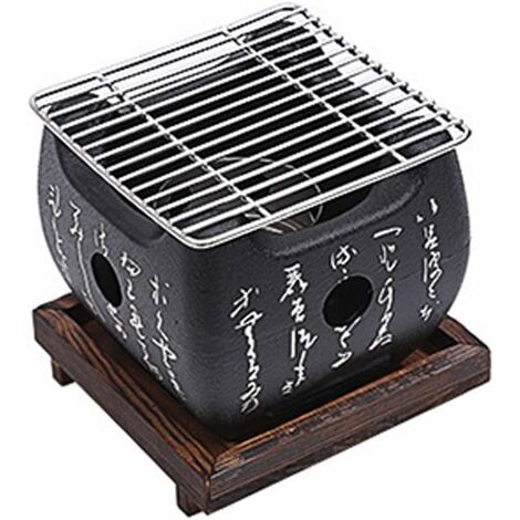 Mini Parrilla De Barbacoa De Carbón, Mesa Portátil Parrilla De Barbacoa Japonesa Estufa De Carbón De Comida Con Bandeja De Madera Maciza, Accesorios Para Fiestas Herramientas De Barbacoa Domésticas Pa
