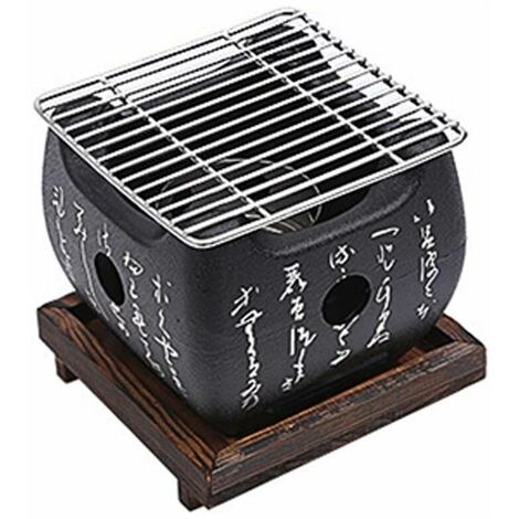 Mini parrilla de carbón para barbacoa, mesa portátil, parrilla japonesa, estufa de carbón para alimentos con bandeja de madera maciza, accesorios para fiestas, herramientas de barbacoa domésticas para