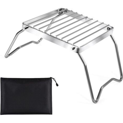 Mini parrilla plegable de acero inoxidable para barbacoa con bolsa de almacenamiento para barbacoa al aire libre, camping y picnic.