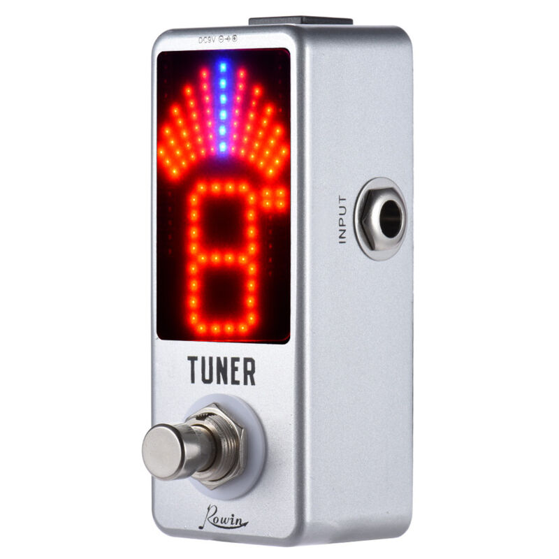 Lifcausal - Mini pédale d'effet accordeur chromatique avec affichage led True Bypass pour guitare basse