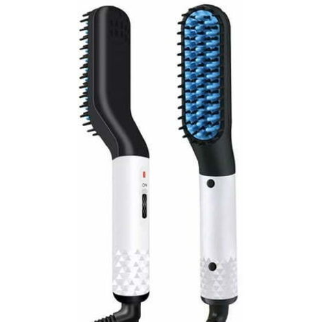 Mini peigne électrique pour barbe et cheveux pour hommes, lisseur pour barbe et cheveux