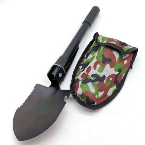 Mini Pelle Pioche Pliante, Pelle de Survie Pliante, Pelle Pliable Camping, pour La Randonnée en Plein Air, La Survie, Le Pelletage de La Neige, Le Jardinage, Le Camping, avec 1 Sac de Rangement