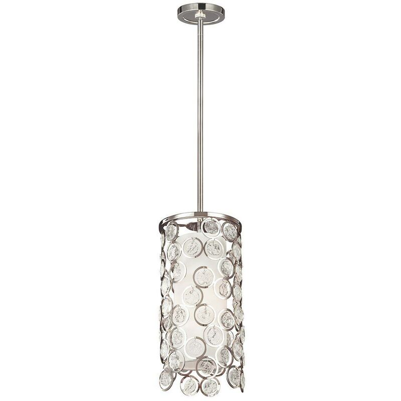 Elstead Lighting - Elstead Lexi - 1 Light Cylindrical Ceiling Pendant Polished Nickel, E27