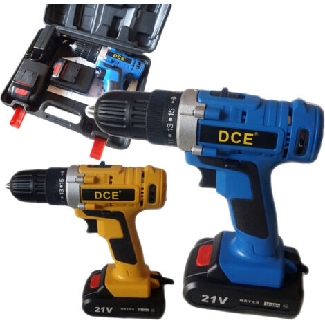 Mini Perceuse-visseuleuse 21 Volts Double Batterie Chargeur De Batterie Boîtier Lumière Led