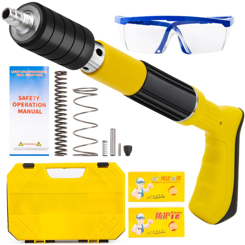 Mini petit pistolet à clous fixation murale cloueur manuel deuxième génération manche jaune