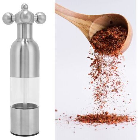Mini-Pfeffermühle, manuelle Salzmühle, Gewürzmühle aus Edelstahl