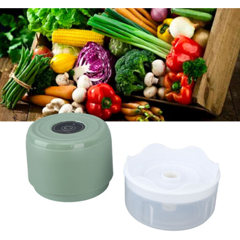 Mini picadora de alimentos eléctrica portátil inalámbrica USB (100 ml) para camping (verde, ABS/acero inoxidable) con cargador USB