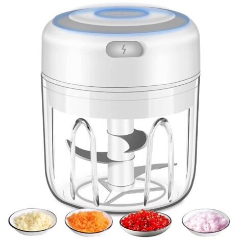 Mini picadora eléctrica ajos USB inalámbrica – Procesador portátil para verduras y carne