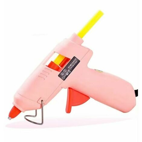 Mini pistola de pegamento caliente para niños con 20 barras de pegamento - Kit de pistola de pegamento de alta temperatura para bricolaje, manualidades y reparación rápida del hogar - Rosa - 20W, SEMA