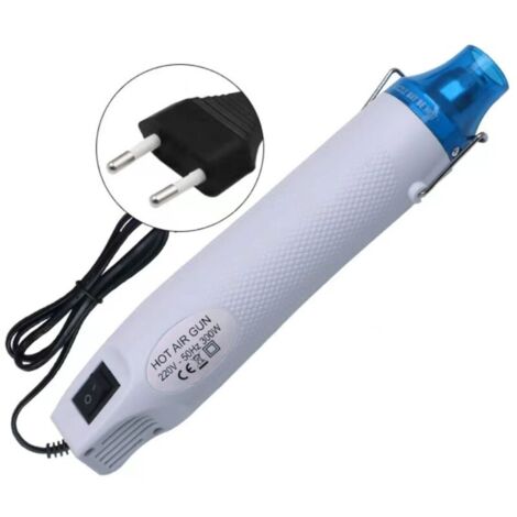 Mini Pistolet à air Chaud électrique 300W Décapeur Thermique Portatif température Pistolet à air Chaud DIY pour séchage de la Peinture, Caoutchouc Stamp,Argile chauffante (Blanc)