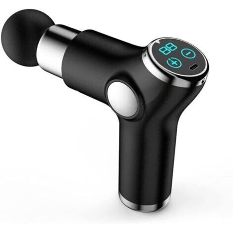 Mini pistolet de massage pour fascias, rechargeable par USB, appareil de massage électronique sans fil, portable, noir