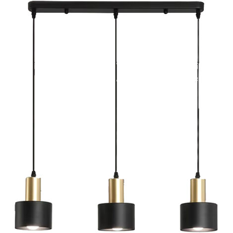 Mini plafonnier, suspension pour îlot de cuisine avec abat-jour noir moderne, suspension pour cuisine, ampoule E27 non incluse