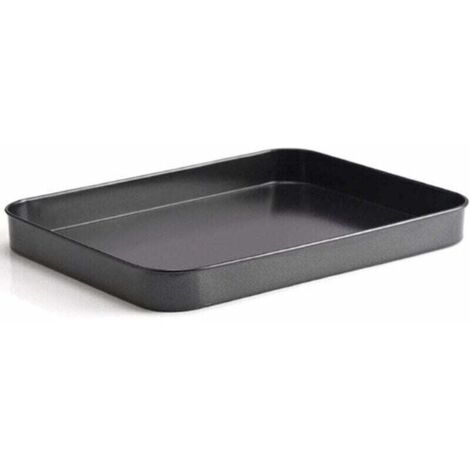 Mini plaque de cuisson en acier inoxydable - Petit moule à four - Rectangulaire - Pour pâtisserie, cuisson et service - 24,6 x 18,8 x 2,3 cm