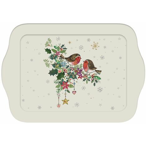 Mini plateau rectangulaire OISEAUX thème Noël