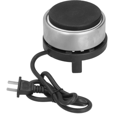 Mini Poêle Électrique 300W Portable en Fonte - Protection Surchauffe, Noir, Prise CN 220V, Idéal Cuisine et Café