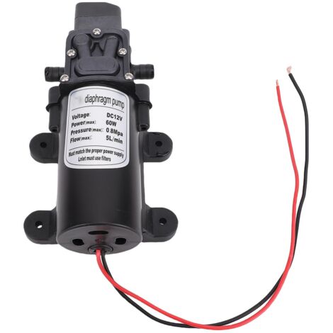 Mini pompa elettrica autoadescante a membrana per camper, pressione dell'acqua 80 m, prevalenza 60 W, diametro esterno 10,5 mm, ideale per lavaggio auto e irrigazione di fiori.