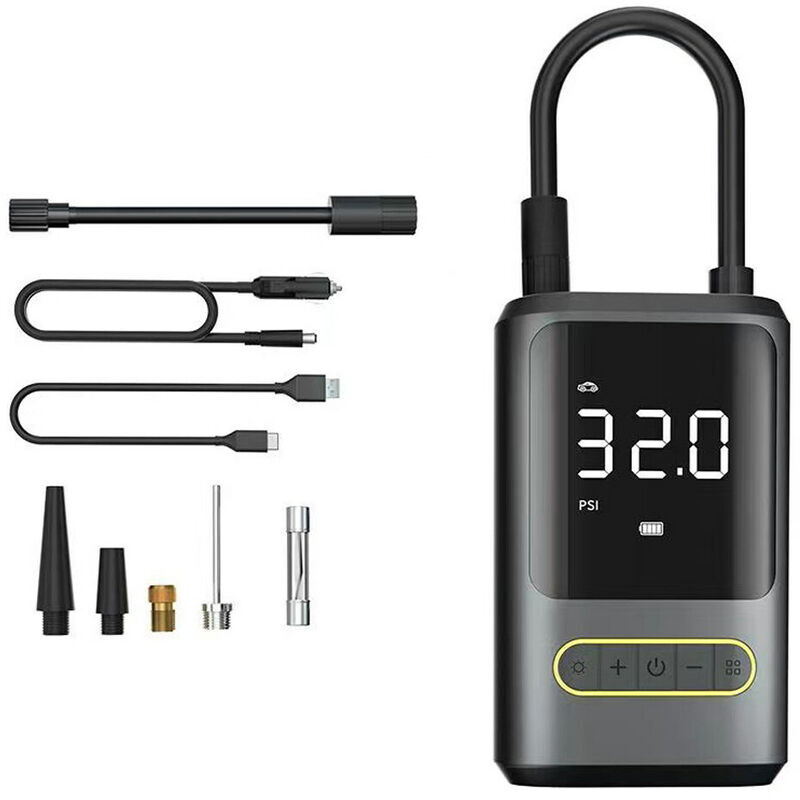 Start - Mini pompe à air de voiture 150PSI Compresseur d'air filaire et sans fil Gonfleur de pneu électrique portable avec lumière led Fonction
