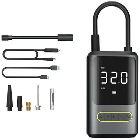Mini pompe à air de voiture 150PSI Compresseur d'air filaire et sans fil Gonfleur de pneu électrique portable avec lumière LED Fonction d'arrêt automatique pour balles de pneus de vélo de moto de voit