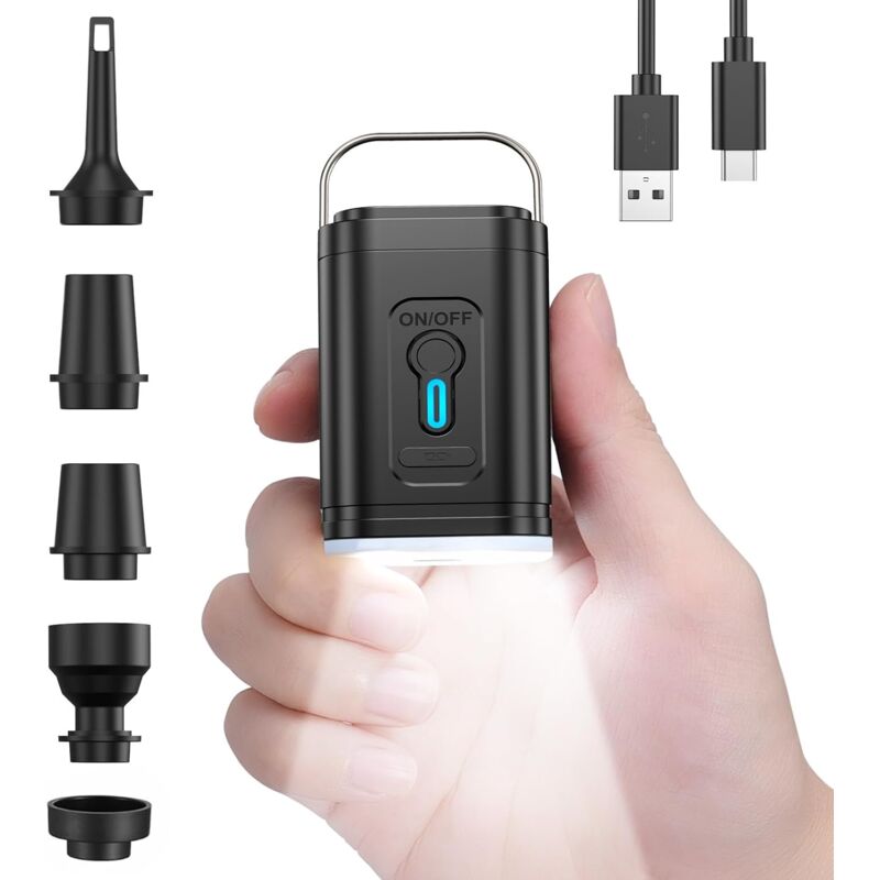 Mini pompe à air pour gonflable, portable, électrique, type C, rechargeable, gonflable, dégonflable, pour piscine, coussin d'air flottant, anneau de