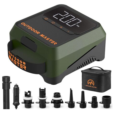 Mini pompe à air SUP haute pression 20 PSI, gonflage intelligent à deux étages et arrêt automatique, fonction de dégonflage