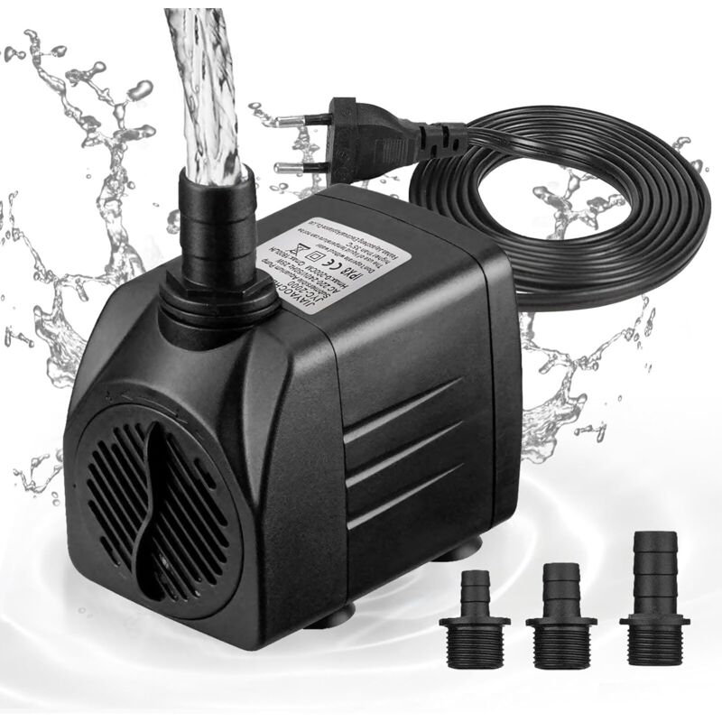 Coocheer - Mini pompe à eau (1800 l/h, 25 w) - Pompe de bassin / pompe de puits / pompe d'aquarium - Hauteur de pulvérisation maximale : 2 m