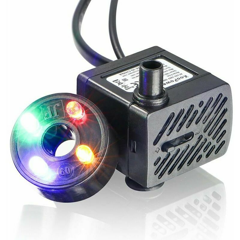Mini pompe à eau avec led 150L / h 2 w petit aquarium, jardin, fontaine, bassin de jardin, fontaine, pompe d'aquarium.