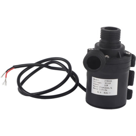 Mini pompe à eau, DC 24V 800L/H 5M pompe de circulation d'eau chaude pompe à eau solaire pompe à eau submersible à moteur sans balai