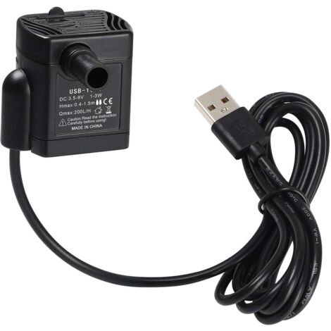 Mini pompe à eau submersible, humidificateur de pompe à eau USB 200 L/h 3 W