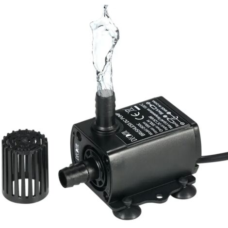 Mini pompe à eau ultra silencieuse DC12V 6W sans balais avec raccord femelle étanche 5,52,1 mm pour fontaine et aquarium.