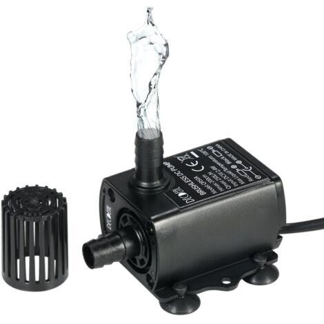 Mini Pompe à Eau, USB DC5 V 4,8 W 300L/H Élévation 300 cm Ultra Silencieuse, Pompe d'Aquarium sans Brosse, Pompe Eau Submersible, Imperméable IP68, pour Aquarium/Fontaine/Étang