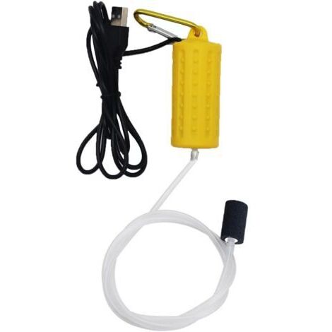 Mini pompe à oxygène USB, pompe à air silencieuse pour aquarium, pompe à oxygène portable pour aquarium, aquarium, jaune