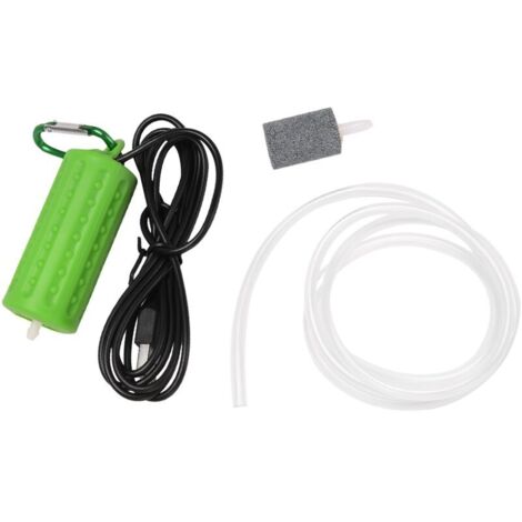 Mini pompe d'aération USB, pompe à air, aérateur d'aquarium, pompe à oxygène, pêche, ultra-silencieuse, mini aquarium - verte