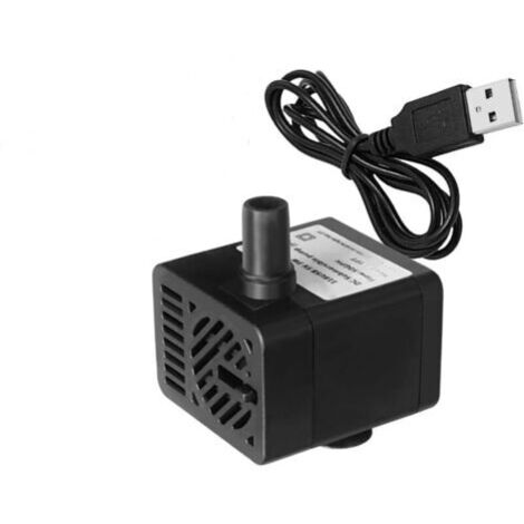 Mini pompe submersible USB 5V 3W pour aquarium, fontaine, bassin, système hydroponique avec débit réglable, ultra-silencieuse, incluant ventouses et buse - 1.5x1.5x1.1 pouces
