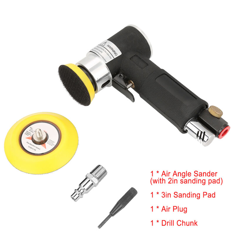 Mini Ponceuse d'angle d'air, Mini Ponceuse Excentrique 16000 TR/Min Outil Polisseuse Rotative d'angle 90° de Pression Orbitale Air Pneumatique avec