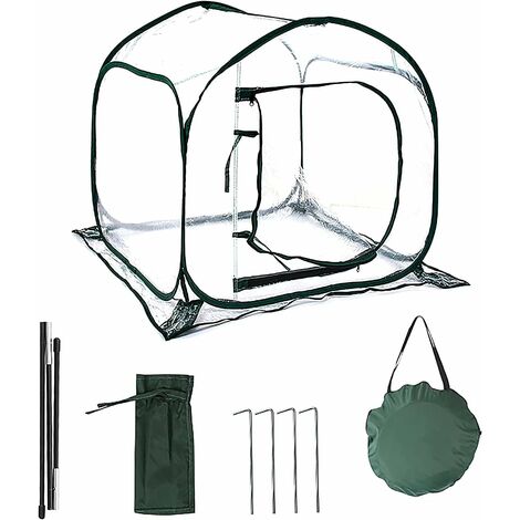 Mini Pop Up Greenhouse - Small Winter Tent for Plants - Flower Pot - Mini Greenhouse - Winter Protection for Plants (80 x 80 x 80 cm)