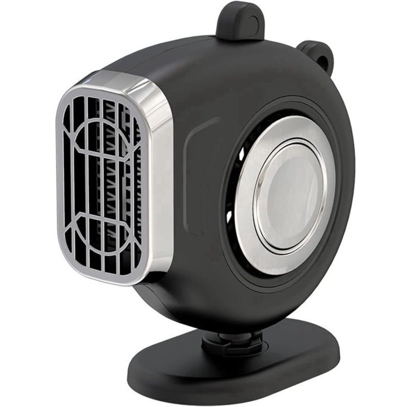Mini Portable 12V USB Heater (Black) for Office, Car, Indoor Use, Small Fan